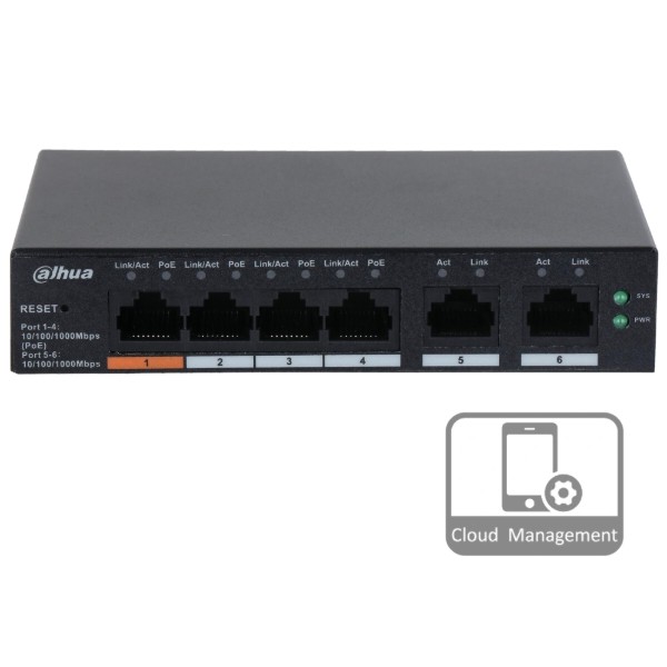 Фото - Коммутатор локальної мережі (Switch) Dahua DH-CS4006-4GT-60